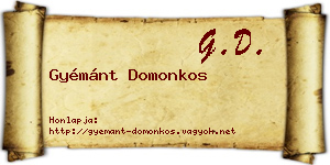 Gyémánt Domonkos névjegykártya